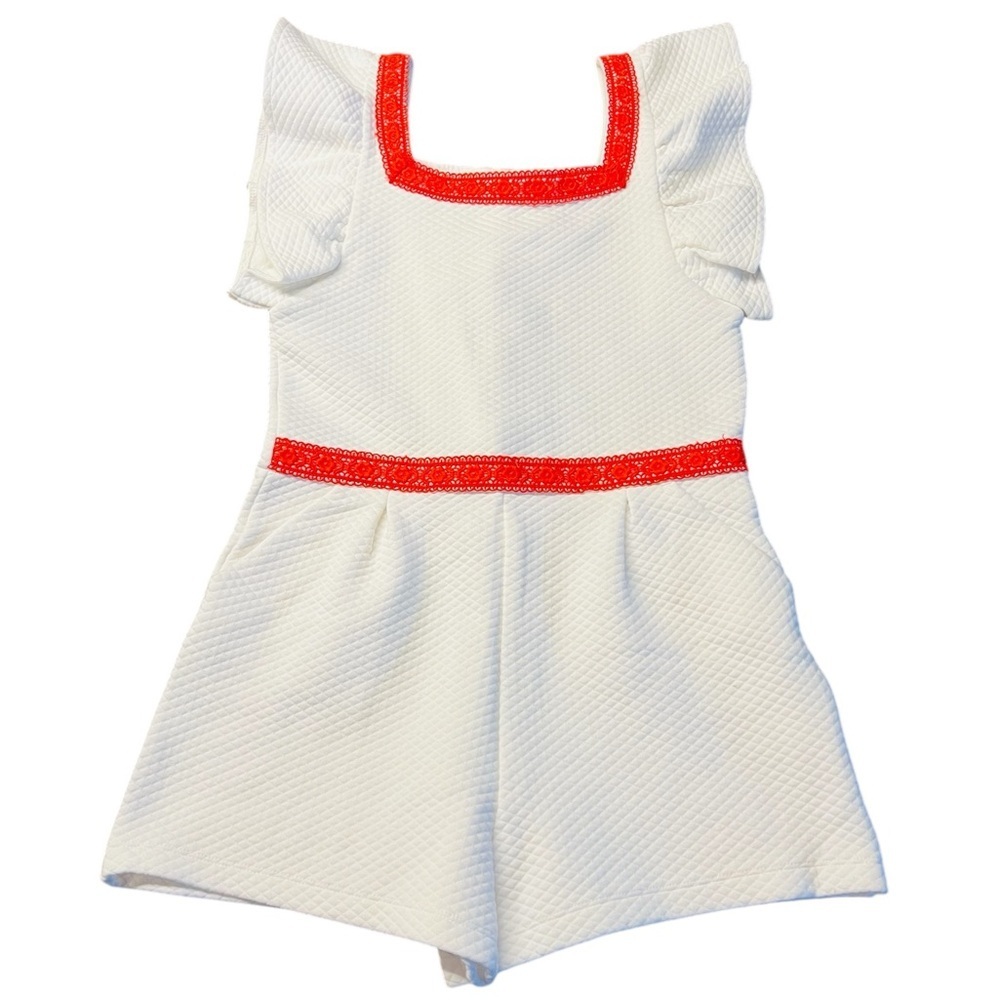 Janie and Jack White and Red Romper Size 8 NWT